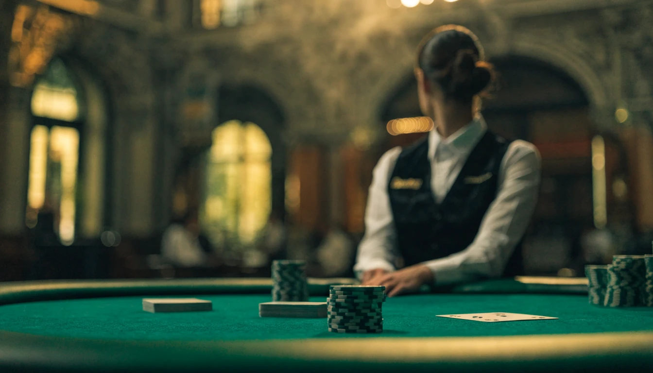 Élő blackjack asztal elegáns budapesti kaszinóban