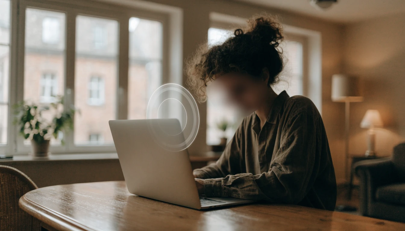 Laptop digitális pajzzsal az adatvédelem szimbólumaként